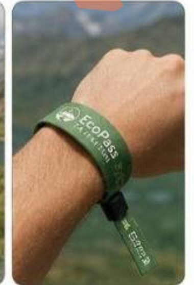 EcoPass wristband worn on wrist